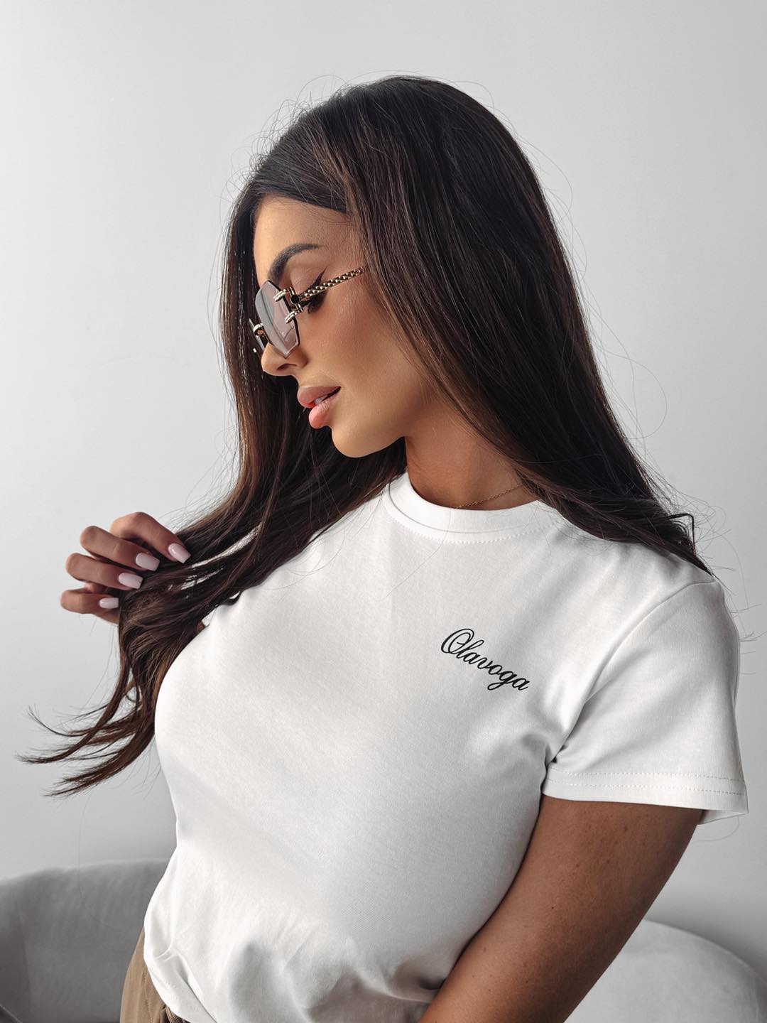 OLAVOGA Women’s Cotton T-Shirt – Short Sleeve, Minimalist Logo