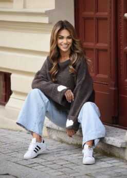 Alternative view of Sweater with Heart Sleeve Details – Romantic Accent