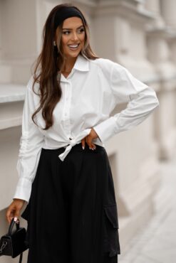 Women’s Oversize Shirt with Gathered Sleeves