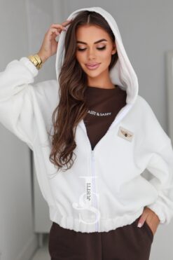 Warm Zip-Up Hoodie with Patch Detail