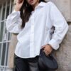 Women’s Oversize Shirt with Gathered Sleeves