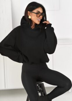 Alternative view of Women’s Oversized Warm Hoodie with Shoulder Pads & Elastic Waist